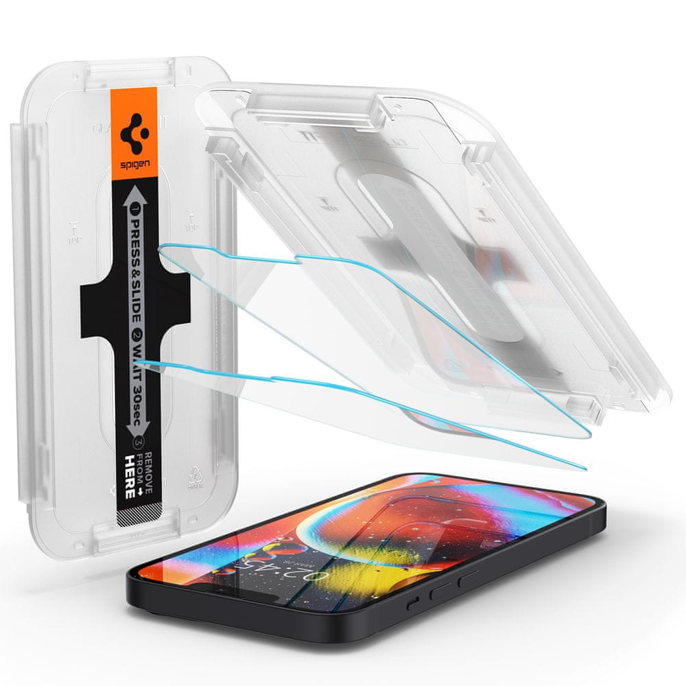 Spigen TR EZ Fit, transparency senzor open 2 Pack - iPhone 13 mini, AGL03396 - rozbalené